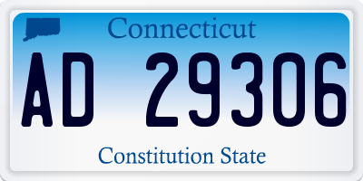 CT license plate AD29306