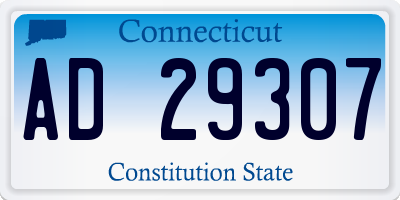 CT license plate AD29307