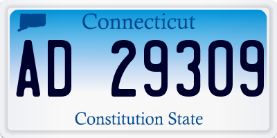 CT license plate AD29309