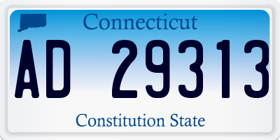 CT license plate AD29313