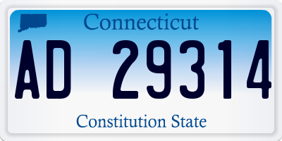 CT license plate AD29314