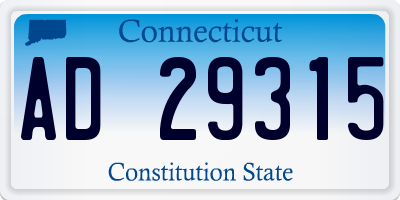 CT license plate AD29315