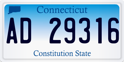 CT license plate AD29316