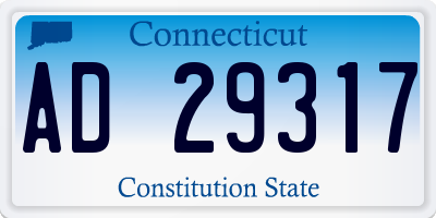 CT license plate AD29317