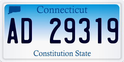 CT license plate AD29319