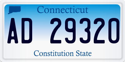 CT license plate AD29320