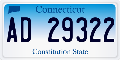 CT license plate AD29322