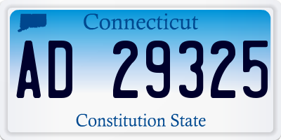 CT license plate AD29325