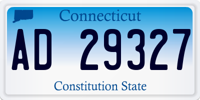CT license plate AD29327