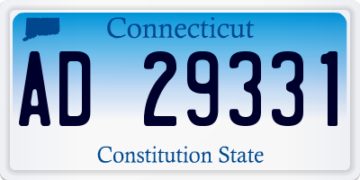 CT license plate AD29331