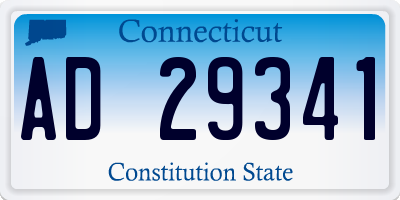 CT license plate AD29341