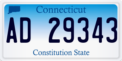 CT license plate AD29343