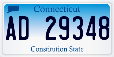 CT license plate AD29348