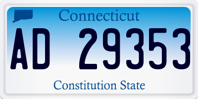 CT license plate AD29353
