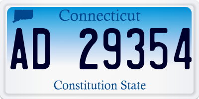 CT license plate AD29354