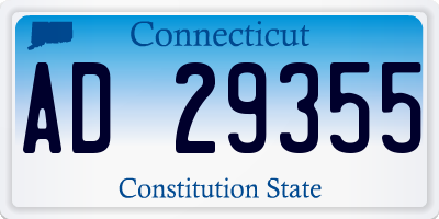 CT license plate AD29355