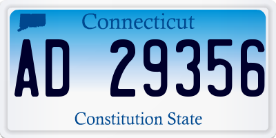 CT license plate AD29356
