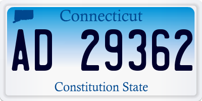 CT license plate AD29362