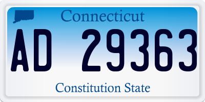 CT license plate AD29363