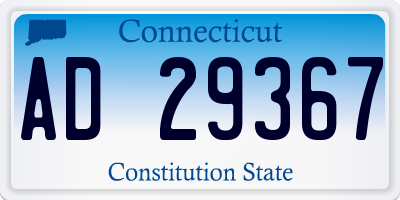 CT license plate AD29367