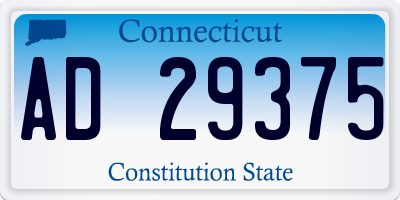 CT license plate AD29375