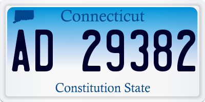 CT license plate AD29382
