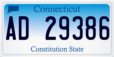 CT license plate AD29386