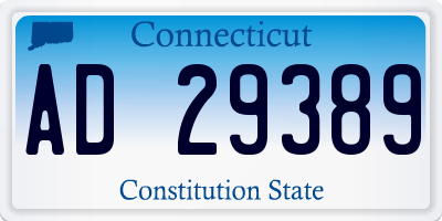CT license plate AD29389