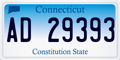 CT license plate AD29393