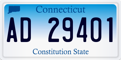 CT license plate AD29401