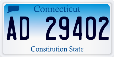 CT license plate AD29402