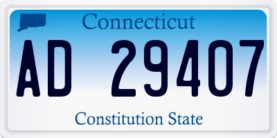CT license plate AD29407