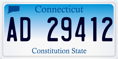 CT license plate AD29412