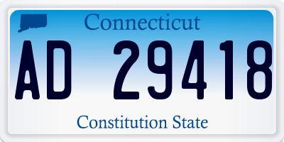 CT license plate AD29418