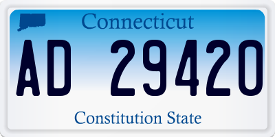 CT license plate AD29420