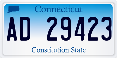 CT license plate AD29423