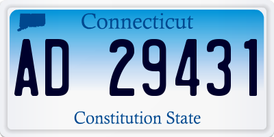 CT license plate AD29431