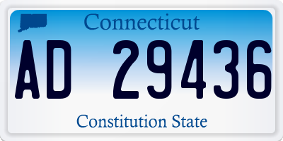 CT license plate AD29436