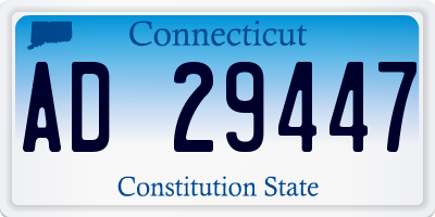 CT license plate AD29447
