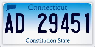 CT license plate AD29451