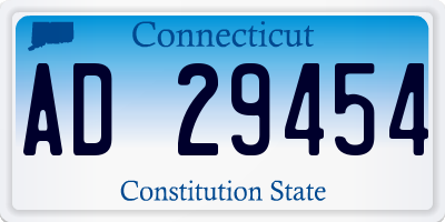 CT license plate AD29454