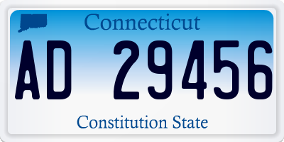 CT license plate AD29456