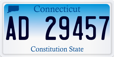 CT license plate AD29457