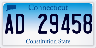 CT license plate AD29458