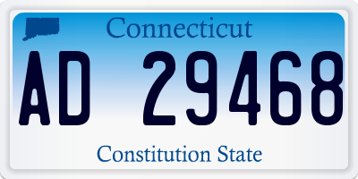 CT license plate AD29468