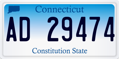 CT license plate AD29474