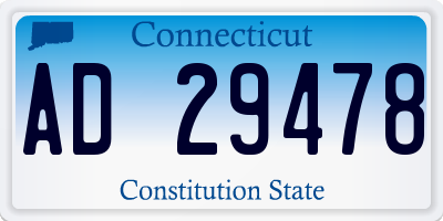 CT license plate AD29478
