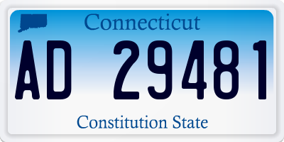 CT license plate AD29481