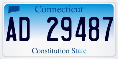 CT license plate AD29487