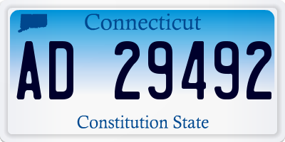 CT license plate AD29492